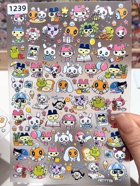 Boox Tablet Accessories - Yeni Kabartmalı Tamagotchi Su Geçirmez Çıkartmalar,