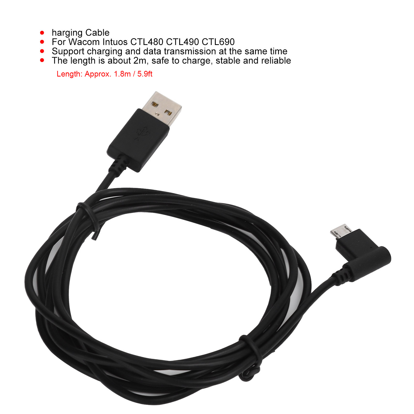 Wacom Tablet Accessories - 1.8 m Şarj Kablosu Güç Kaynağı