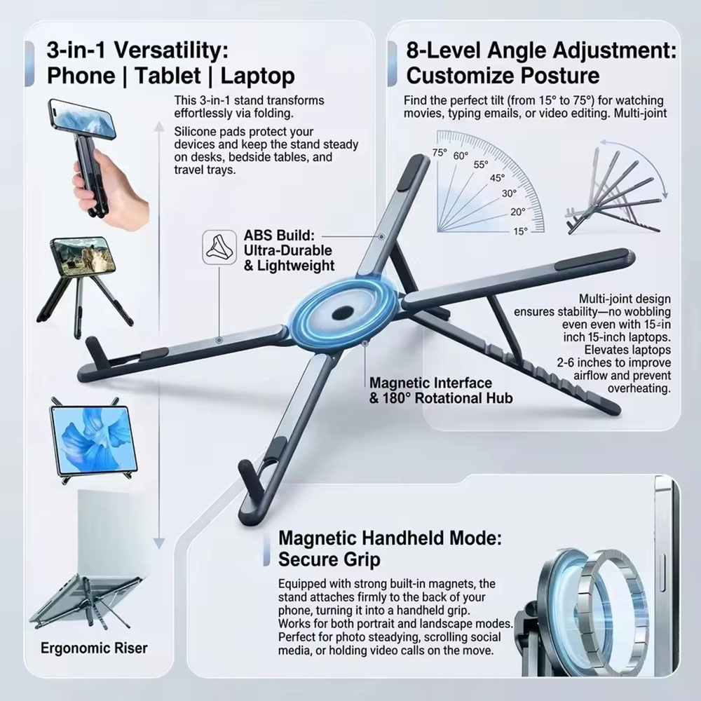 Tablet Ipad Accessories - Taşınabilir Manyetik Telefon Tutucu ve Selfie