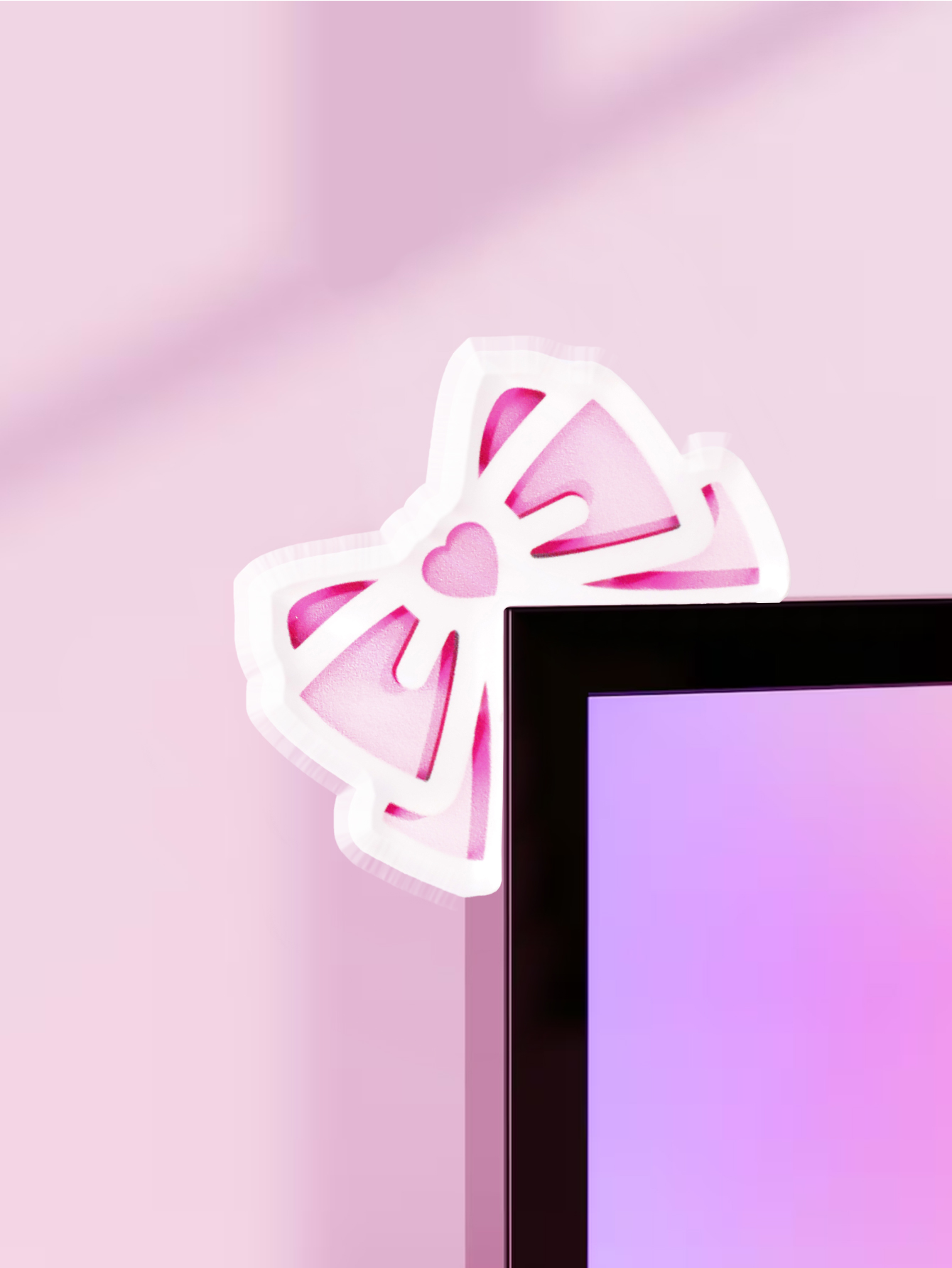 Tablet Lap Desk - Kawaii Fiyonk Monitör Süsü Pembe Akrilik