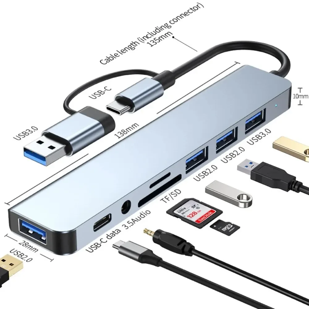8'i 2 USB-C Hub 3.0 SD/TF Kart - Microsd Card Tablet incelemesi ve fiyatı